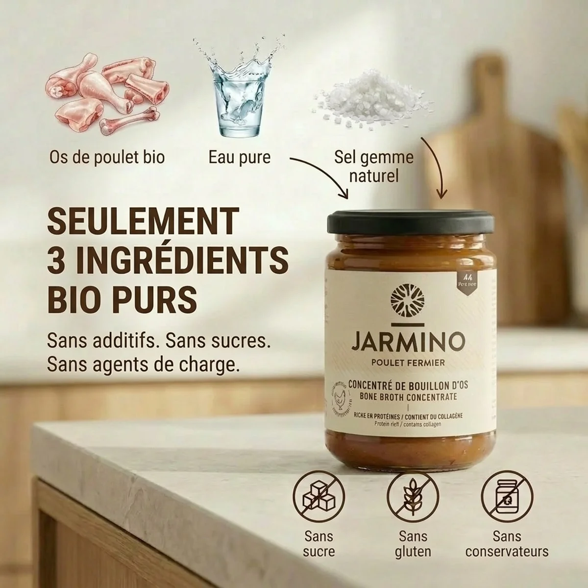 Concentré de bouillon d'os de poulet (410g) - Image 3